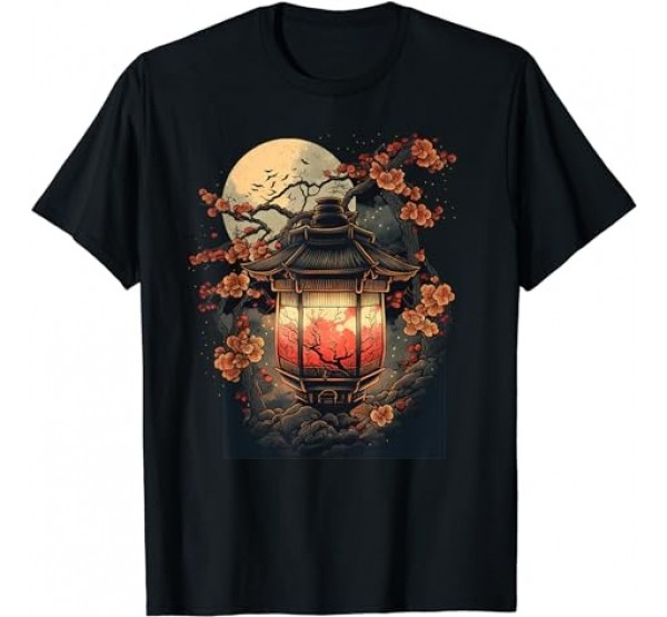 Japanese Pagoda Lantern Japan Art Sakura Blossom Zen Art T-Shirt Japanese Pagoda Lantern Japan Art Sakura Blossom Zen Art T-Shirt